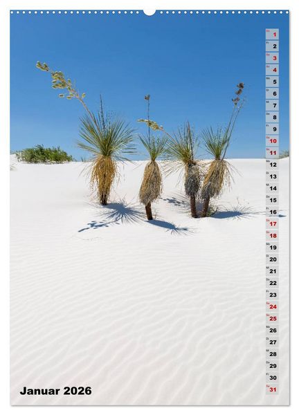 Produktbild: WHITE SANDS NATIONAL MONUMENT W&uuml;stenimpressionen (hochwertiger Premium Wandkalender 2026 DIN A2 hoch), Kunstdruck in Hochglanz
