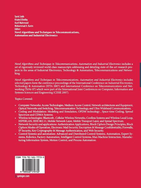 Produktbild: Novel Algorithms and Techniques in Telecommunications, Automation and Industrial Electronics