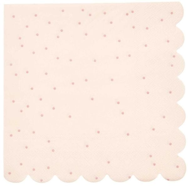 Servietten Punkte, Puder Pink