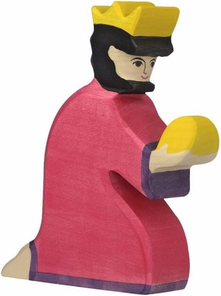 Produktbild: Goki 80284 - Balthasar, rot, Holzfigur, 13,5cm, Holztiger-Figur