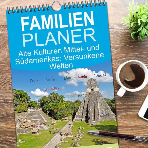 Produktbild: Familienplaner 2026 - Alte Kulturen Mittel- und S&uuml;damerikas: Versunkene Welten mit 5 Spalten (Wandkalender, 21 x 45 cm) CALVENDO