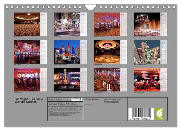 Produktbild: Las Vegas - Die bunte Welt der Casinos (Wandkalender 2026 DIN A4 quer), CALVENDO Monatskalender