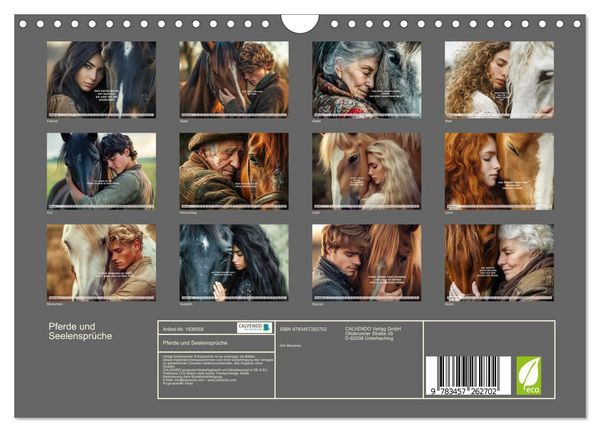Produktbild: Pferde und Seelenspr&uuml;che (Wandkalender 2026 DIN A4 quer), CALVENDO Monatskalender