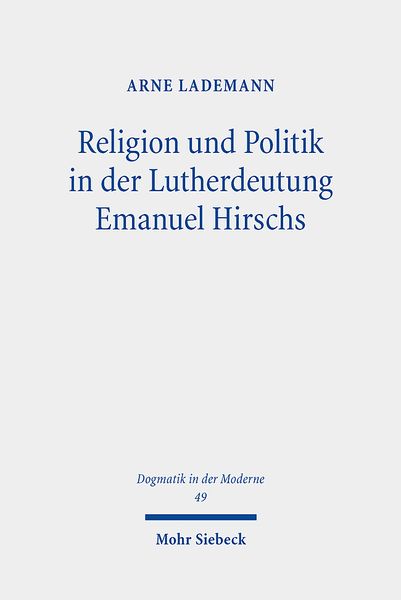 Produktbild: Lademann, A: Religion und Politik in der Lutherdeutung Emanu