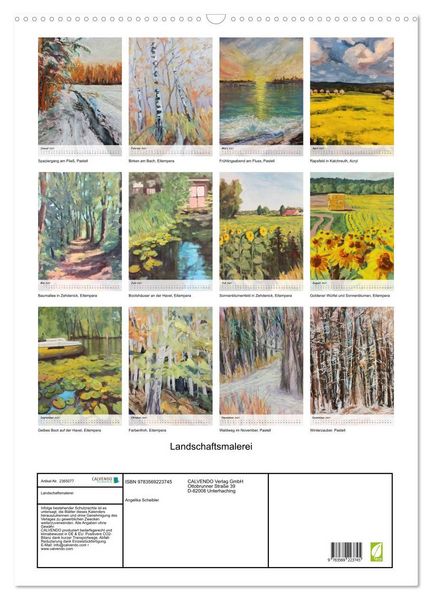 Produktbild: Landschaftsmalerei (Wandkalender 2027 DIN A2 hoch), CALVENDO Monatskalender
