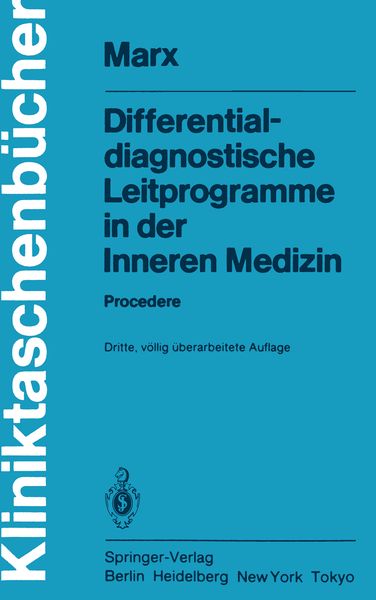 Differentialdiagnostische Leitprogramme in der Inneren Medizin, Taschenbuch von F. Anschütz , H. Bethge , H. Marx , W. Firnhaber , H. Frederking,