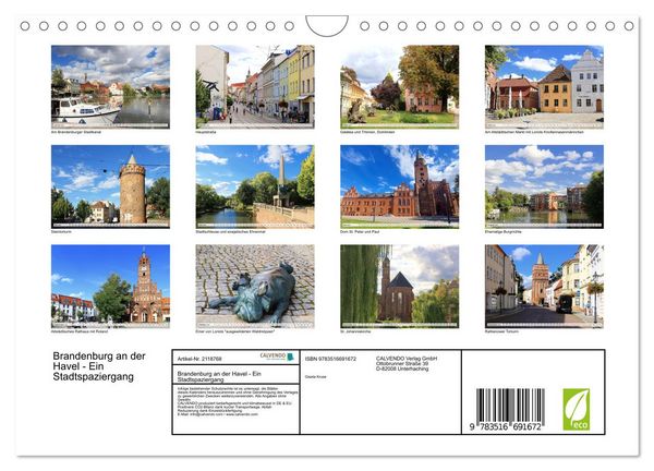 Produktbild: Brandenburg an der Havel - Ein Stadtspaziergang (Wandkalender 2026 DIN A4 quer), CALVENDO Monatskalender