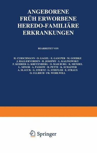 Produktbild: Angeborene, fr&uuml;h erworbene, heredo-famili&auml;re Erkrankungen