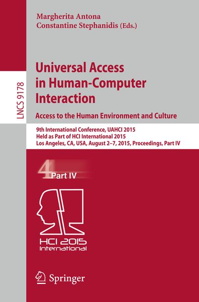 Produktbild: Universal Access in Human-Computer Interaction. Access to the Human Environment and Culture