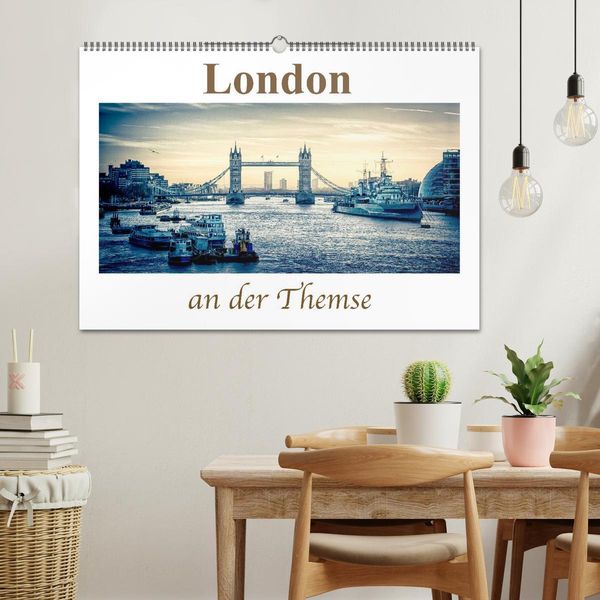 Produktbild: London an der Themse (Wandkalender 2026 DIN A2 quer), CALVENDO Monatskalender