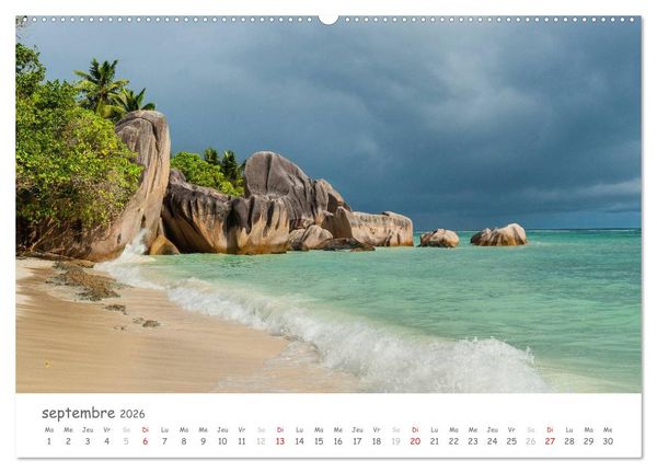 Produktbild: Paysages des Seychelles (Calendrier mural 2026 DIN A2 vertical) calendrier de bureau