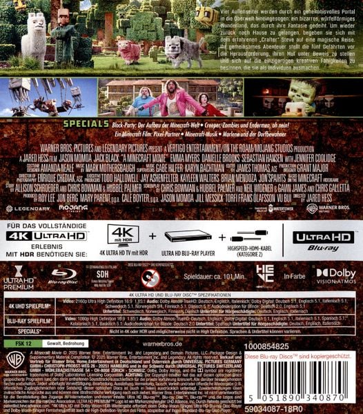 Produktbild: Ein Minecraft Film (4K Ultra HD) (+ Blu-ray)