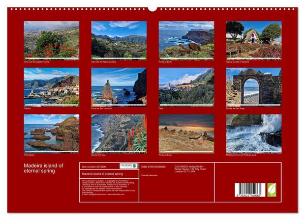 Produktbild: Madeira island of eternal spring (High Quality Premium Wall Calendar 2026 DIN A2 landscape),CALVENDO 12 Month Wall Calendar