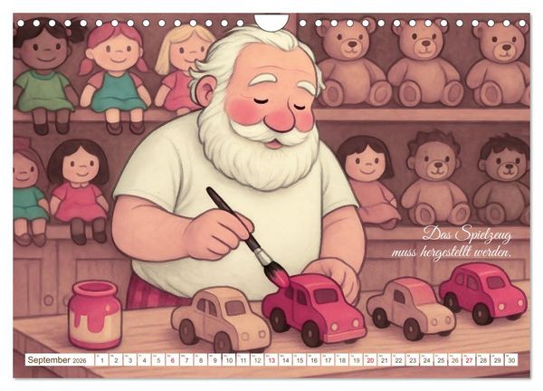 Produktbild: Was macht der Weihnachtsmann? (Wandkalender 2026 DIN A4 quer), CALVENDO Monatskalender