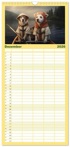 Produktbild: Familienplaner 2026 - M&auml;rchenhafte Helden mit feuchter Nase mit 5 Spalten (Wandkalender, 21 x 45 cm) CALVENDO