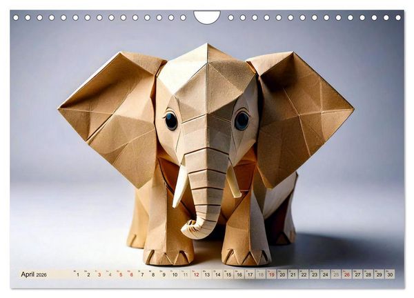 Produktbild: Wilde Origami Tiere (Wandkalender 2026 DIN A4 quer), CALVENDO Monatskalender