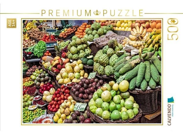 CALVENDO Puzzle Ein Motiv aus dem Kalender Madeira - Bauernmarkt in Funchal | 500 Teile Lege-Größe 48 × 36 cm Foto-Puzzle für Erwachsene