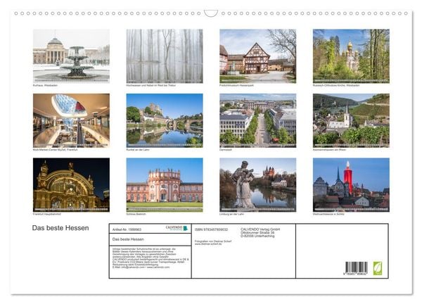 Produktbild: Das beste Hessen (Wandkalender 2026 DIN A2 quer), CALVENDO Monatskalender