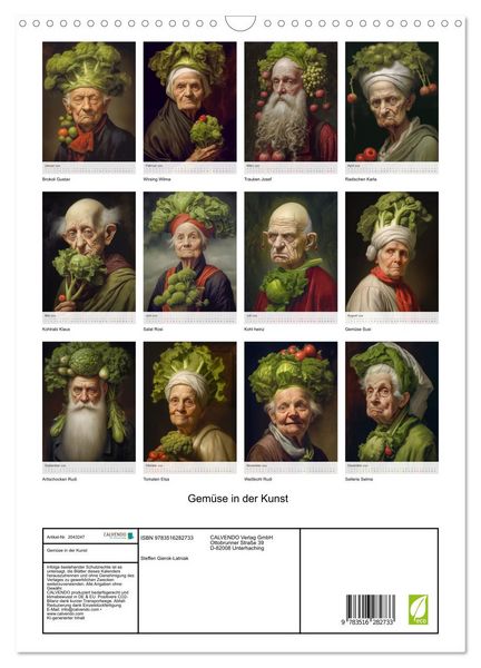 Produktbild: Gem&uuml;se in der Kunst (Wandkalender 2026 DIN A3 hoch), CALVENDO Monatskalender