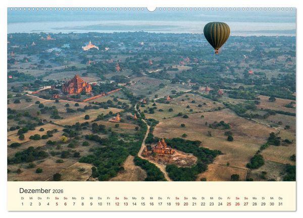 Produktbild: Bagan - Pagode im Wald (hochwertiger Premium Wandkalender 2026 DIN A2 quer), Kunstdruck in Hochglanz