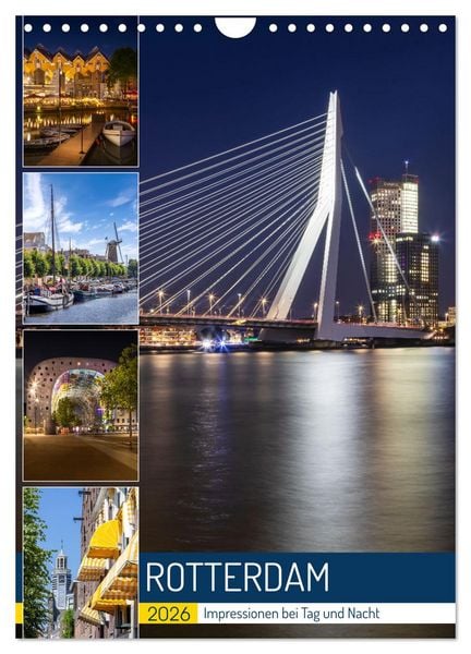 Produktbild: ROTTERDAM Impressionen bei Tag und Nacht (Wandkalender 2026 DIN A4 hoch), CALVENDO Monatskalender