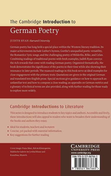Produktbild: The Cambridge Introduction to German Poetry