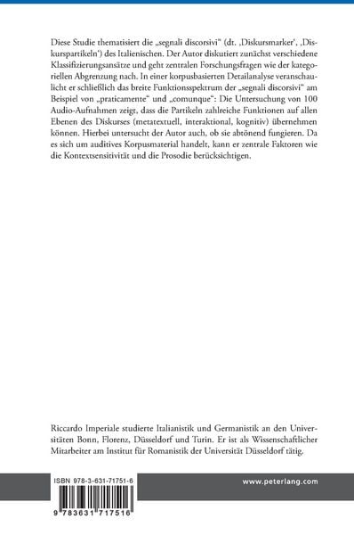Produktbild: Die Funktionsklasse der &laquo;segnali discorsivi&raquo; des Italienischen