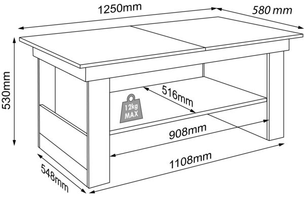 Produktbild: Holz Sofatisch Couchtisch Wohnzimmertisch Kobila
