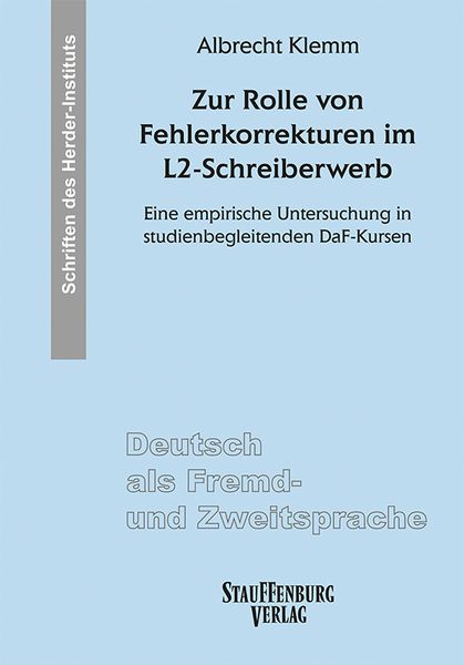 Produktbild: Klemm, A: Rolle von Fehlerkorrekturen im L2-Schreiberwerb