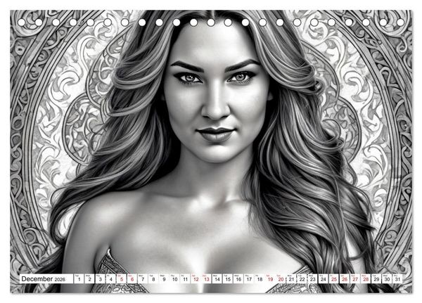 Produktbild: The Muse Moira in Twelve Facets (Desk Calendar 2026 DIN A5 landscape), CALVENDO 12 Month DeskCalendar