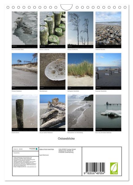 Produktbild: Ostseeblicke (Wandkalender 2026 DIN A4 hoch), CALVENDO Monatskalender