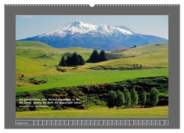 Produktbild: Naturwunder Neuseeland - in Bild und Text (hochwertiger Premium Wandkalender 2026 DIN A2 quer), Kunstdruck in Hochglanz
