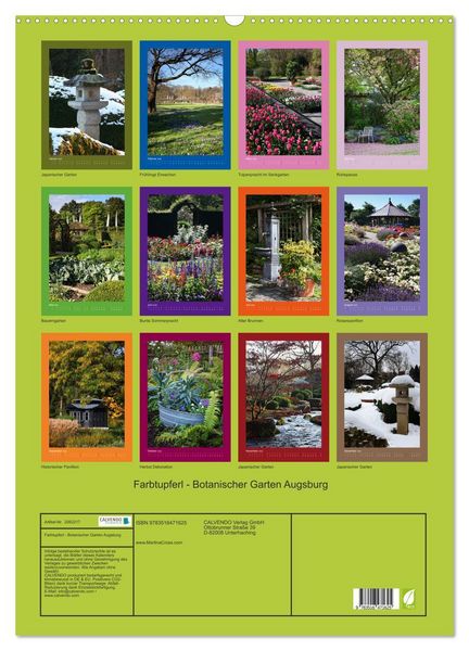 Produktbild: Farbtupferl - Botanischer Garten Augsburg (Wandkalender 2026 DIN A2 hoch), CALVENDO Monatskalender