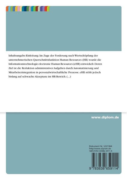 Produktbild: Determinanten der Akzeptanz von electronic Human Resources (eHR)