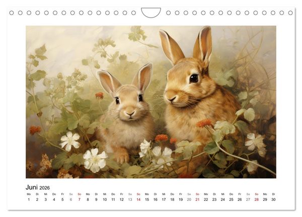 Produktbild: Hasenliebe (Wandkalender 2026 DIN A4 quer), CALVENDO Monatskalender