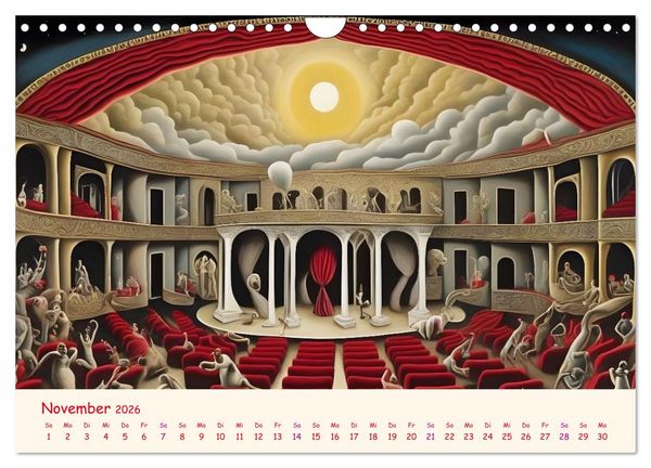 Produktbild: Absurdes Theater - In surrealen Traumwelten versinken (Wandkalender 2026 DIN A4 quer), CALVENDO Monatskalender