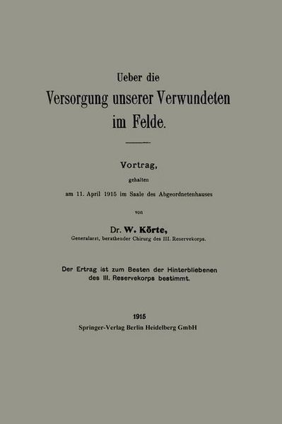 Produktbild: Ueber die Versorgung unserer Verwundeten im Felde