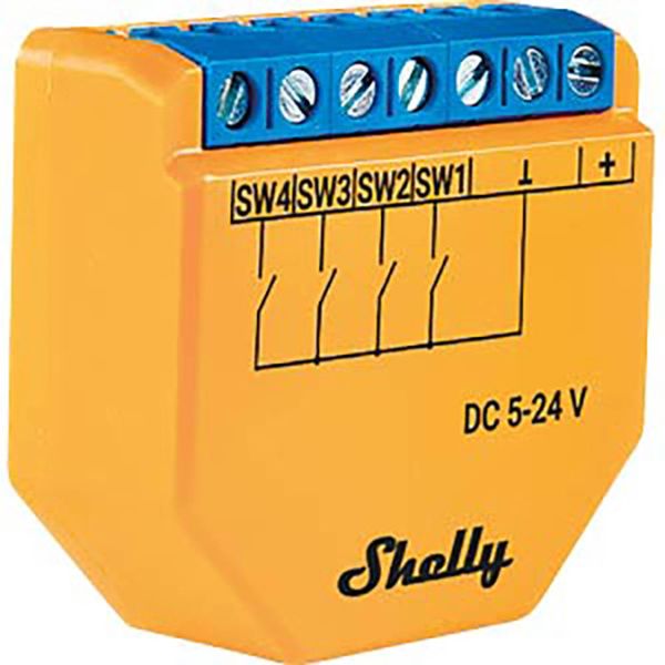 Shelly Plus i4 DC Szenarienmodul Wi-Fi, Bluetooth