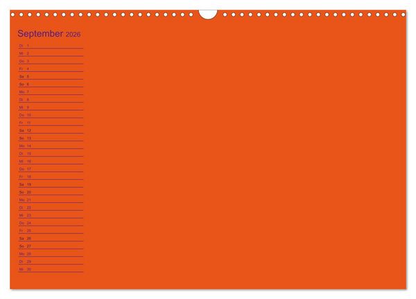 Produktbild: Bastel-Geburtstagskalender orange / Geburtstagskalender (Wandkalender 2026 DIN A3 quer), CALVENDO Monatskalender