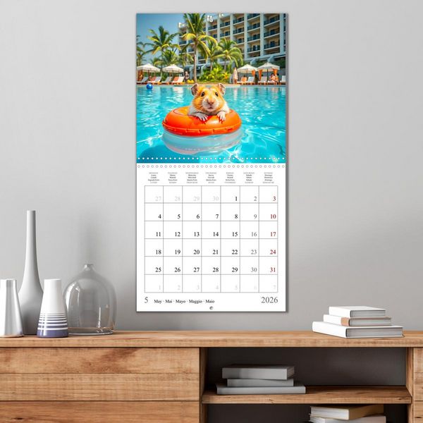 Produktbild: On holiday with AI hamsters (Wall Calendar 2026 12 &times; 12 Inch) CALVENDO 12 Month Wall Calendar