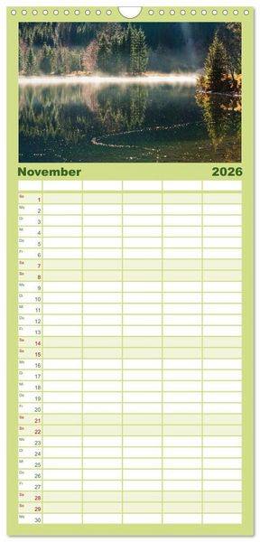 Produktbild: Familienplaner 2026 - Seen - Berge - Salzkammergut mit 5 Spalten (Wandkalender, 21 x 45 cm) CALVENDO