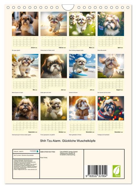 Produktbild: Shih Tzu Alarm. Gl&uuml;ckliche Wuschelk&ouml;pfe (Wandkalender 2026 DIN A4 hoch), CALVENDO Monatskalender