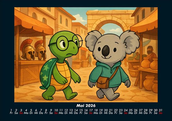 Produktbild: Taz & Kiki - Eine Reise durch die Zeit 2026 Fotokalender DIN A4