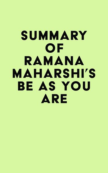 Produktbild: Summary of Ramana Maharshi's Be As You Are