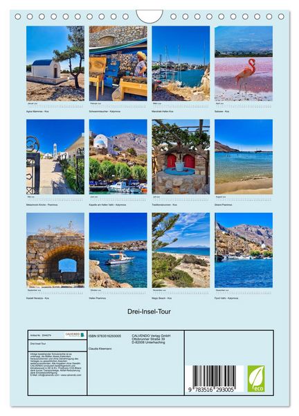 Produktbild: Drei-Insel-Tour (Wandkalender 2026 DIN A4 hoch), CALVENDO Monatskalender