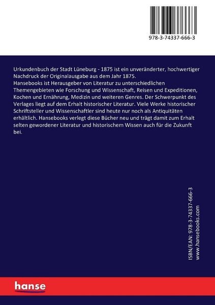 Produktbild: Urkundenbuch der Stadt L&uuml;neburg