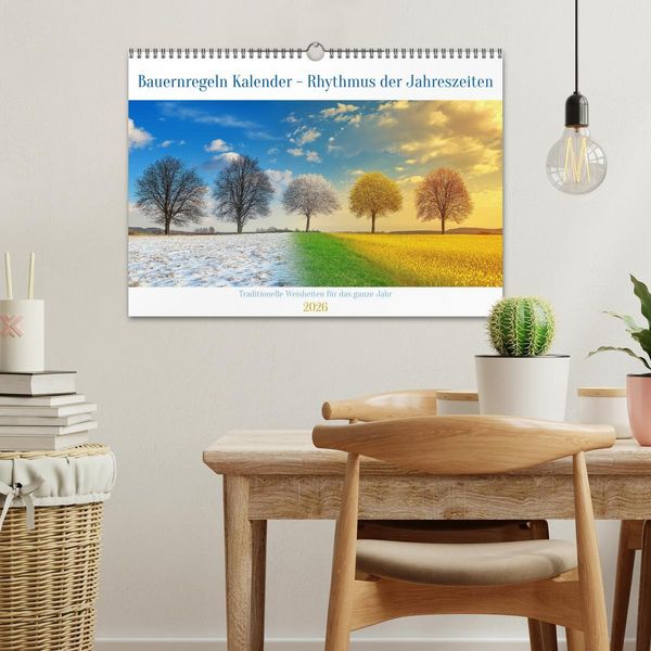 Produktbild: Bauernregeln Kalender - Rhythmus der Jahreszeiten (Wandkalender 2026 DIN A3 quer), CALVENDO Monatskalender