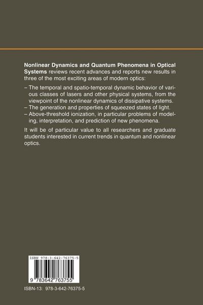Produktbild: Nonlinear Dynamics and Quantum Phenomena in Optical Systems
