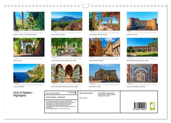 Produktbild: Gulf of Naples - Highlights (Wall Calendar 2026 DIN A3 landscape), CALVENDO 12 Month Wall Calendar