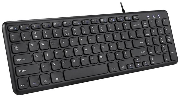 Produktbild: Perixx PERIBOARD-213 DE B USB Tastatur Deutsch, QWERTZ Schwarz